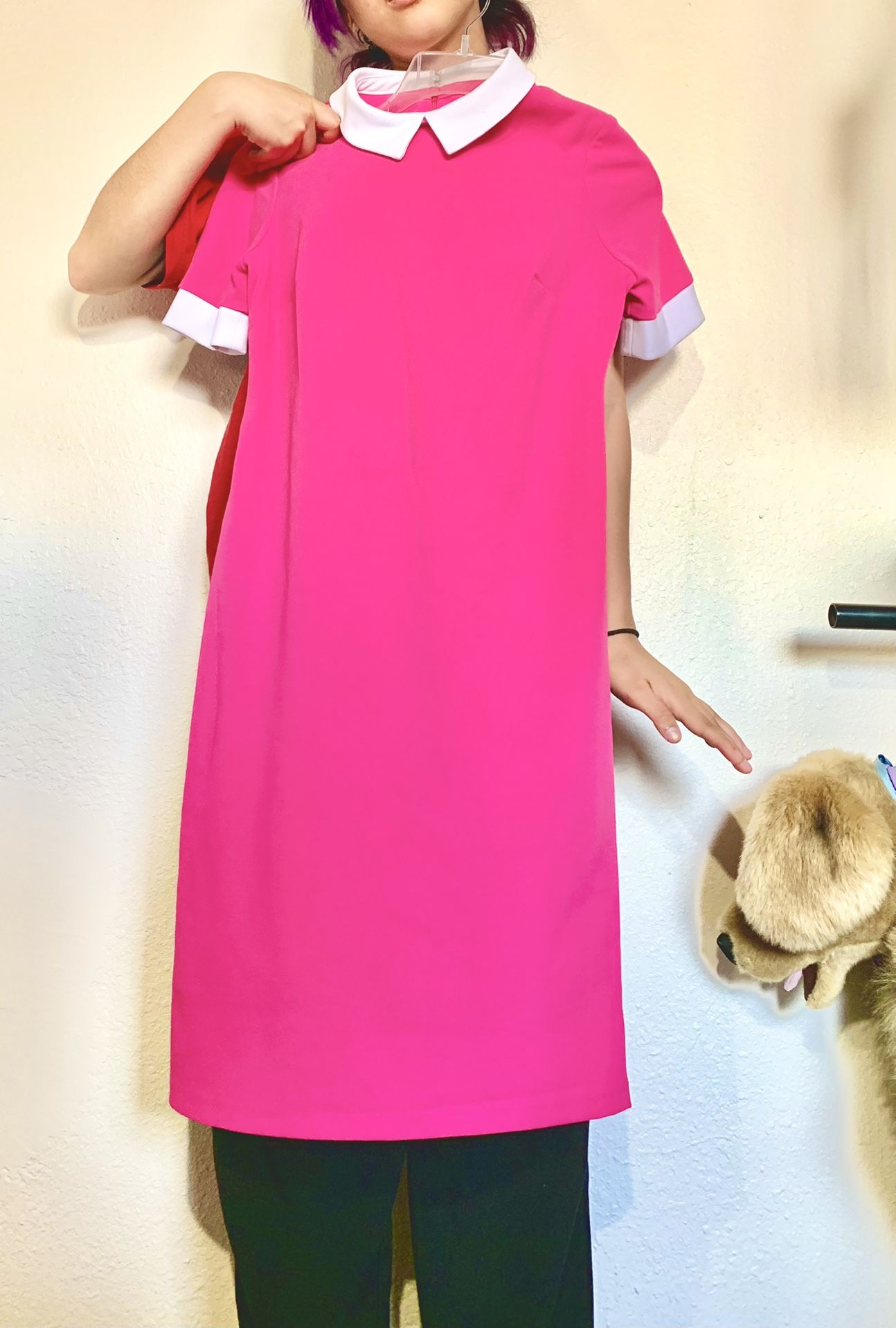 Hot Pink Peter Pan Collar Dress