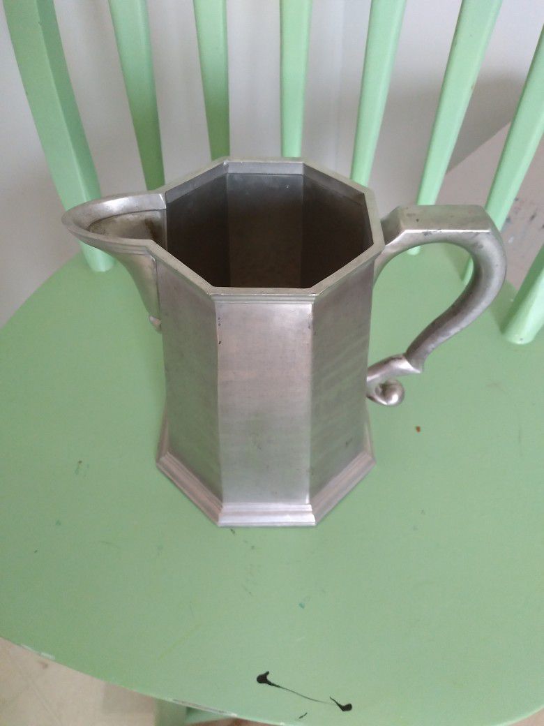 Silver Pewter Pitcher