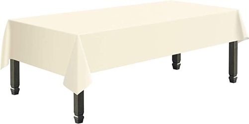 Ivory Polyester Tablecloths - Great For Wedding or Event! Thumbnail