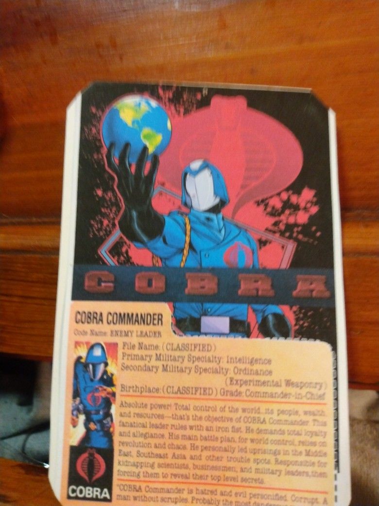 Cobra Commander Mini Figure On Card