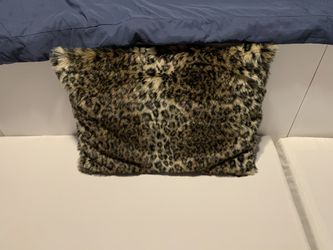 Feaux Leopard Pillow Cover With Pillow 20” X 26”  Thumbnail