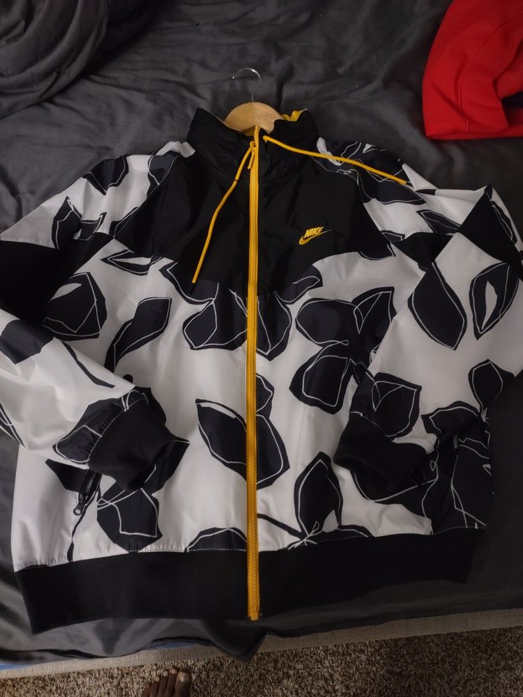 Nike Tech Sweat Jacket Yellow Black Sz L