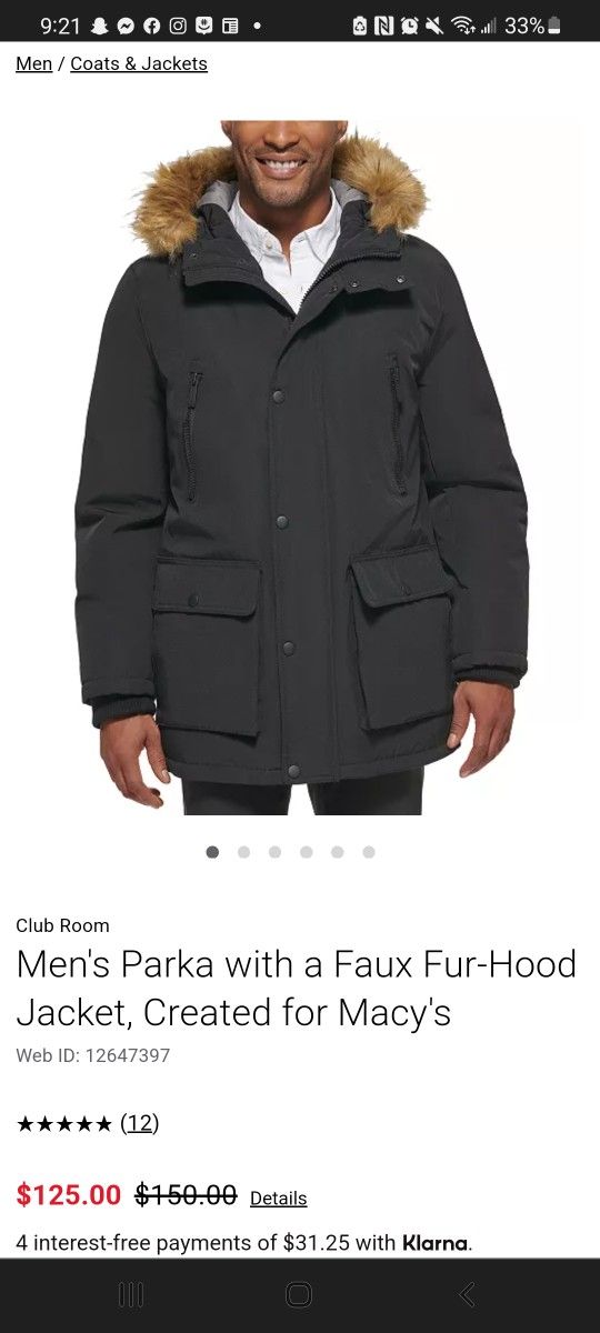 Brand New Mens Winter Coat
