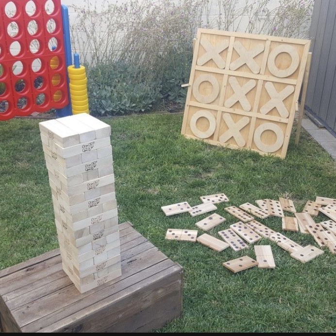 Large Party Games Connect Four Jenga Cornhole Tic-tac-toe Dominoes