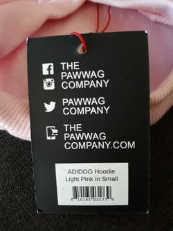 NWT Adidog Hoodie in Light pink size small Thumbnail