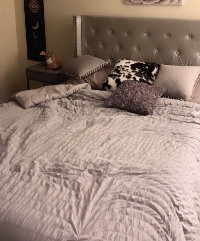 couch and queen size bed