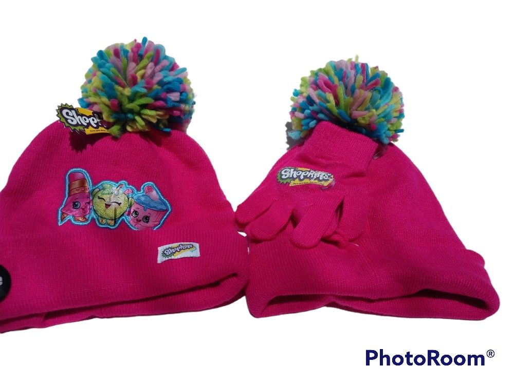 Lot of 2 NWT Shopkins Girls 2 Piece Sets Hat Mittens/ Gloves Pink One Size 4-12 New with Tags Flaw
Includes two 2 piece sets, for a total of 4 items: