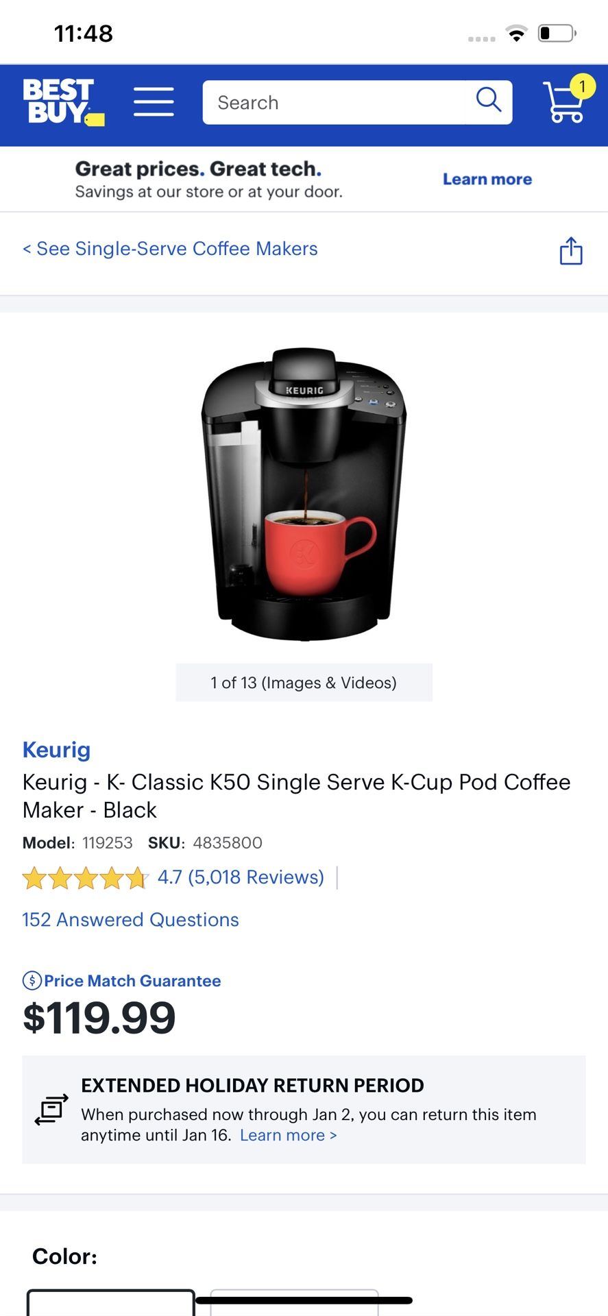 Keurig Coffee Maker - K50