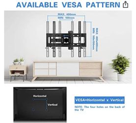  Full Motion TV Wall Mount for Most 23-55 inch LED LCD OLED Flat & Curved TVs up to 88lbs, Single Articulating Arm, Adjust Bracket Height, Swivel, Til Thumbnail