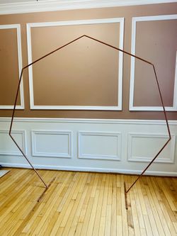 Wedding backdrop Stand, Birthday Event Decoration, Party Copper Hexagon, balloons, curtains Flowers Stand Thumbnail