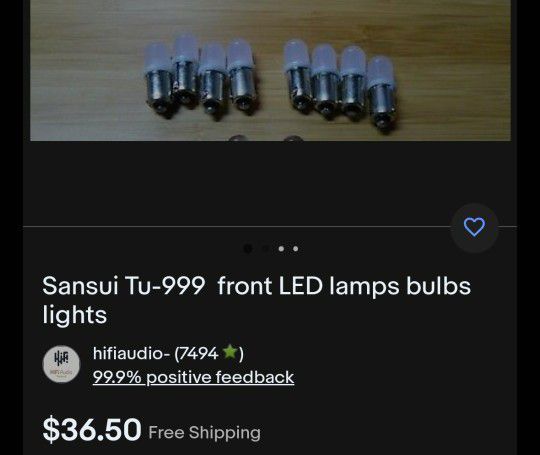 Sansui Tu-999  front LED lamps bulbs lights 