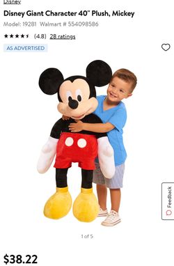 Disney Giant Character 40" Plush, Mickey

 Thumbnail