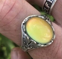 Antique silver colored mood mood ring size 4 Thumbnail