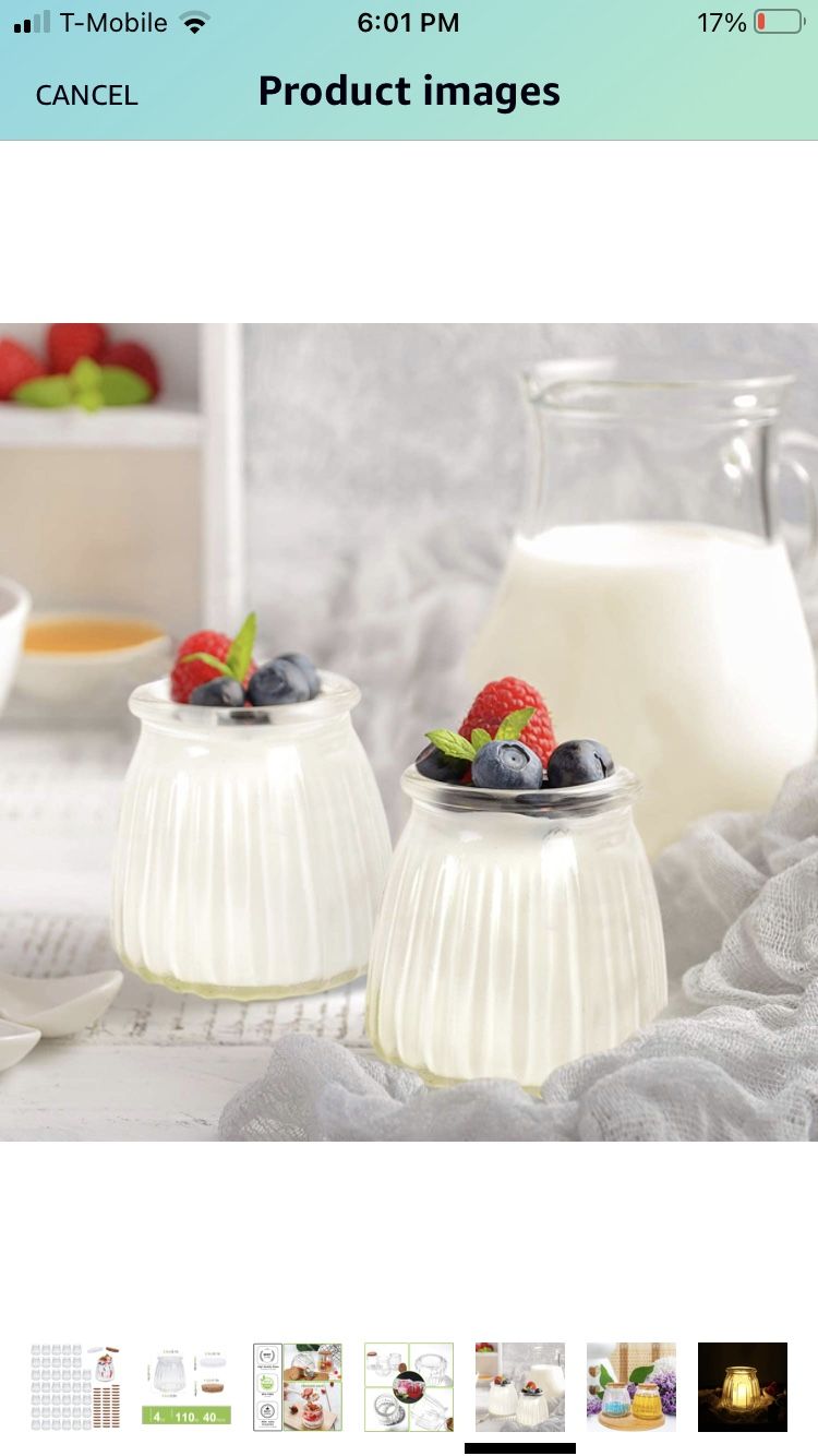 Mini Yogurt Jars 40 Pack, 4 oz Glass Pudding Favor Jars with Cork Lids and PE Lids, Glass Pudding jars, Glass Containers , Mason Jar Wedding Favors Ho