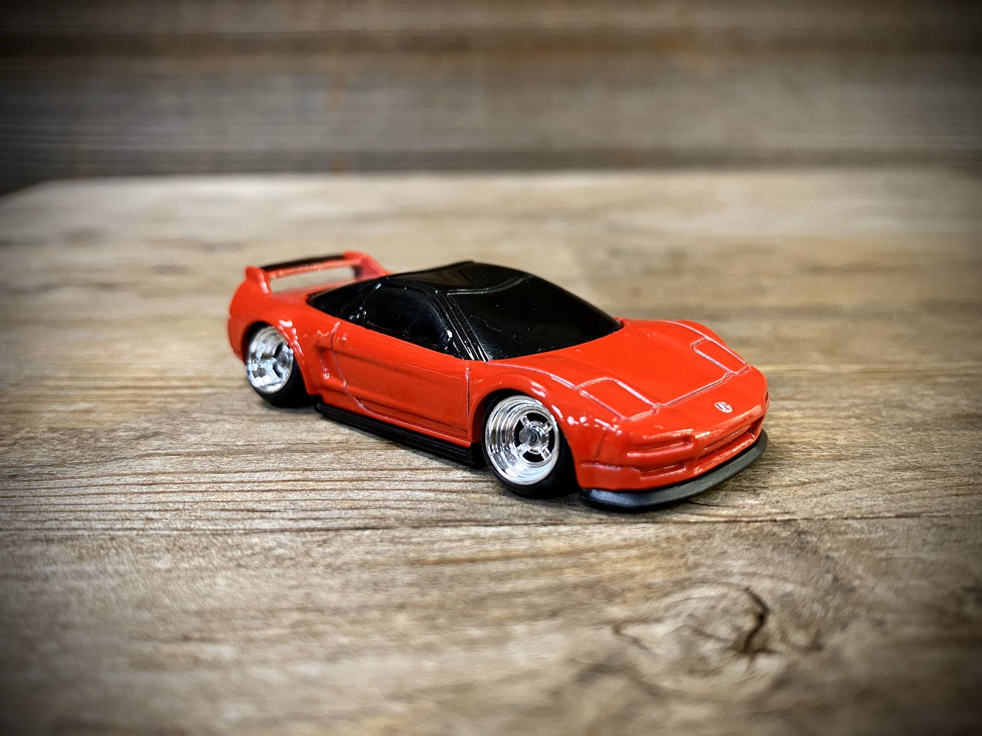 CUSTOM 1:64 Acura NSX - Hot Wheels (Lowered + camber with upgraded premium 4-spoke chrome wheels)