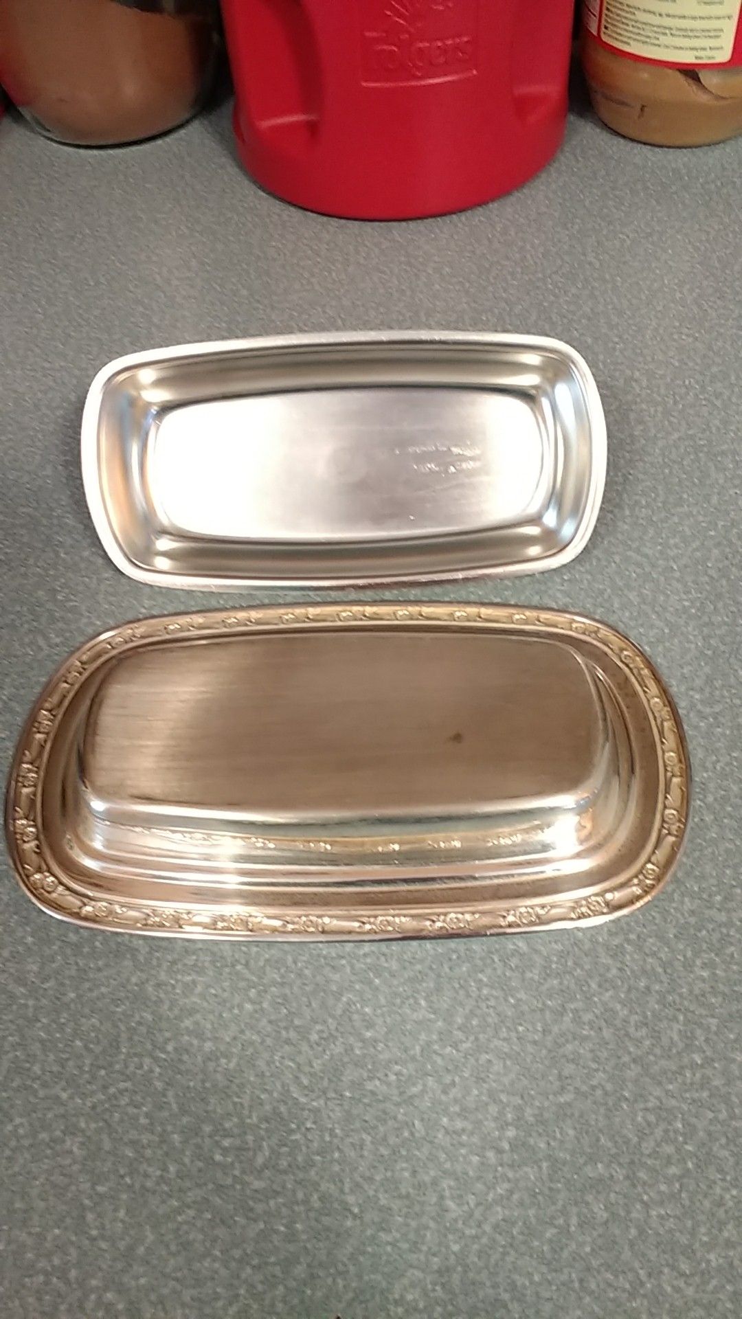 Vintage Oneida Silversmiths 3 Piece Butter Dish