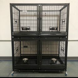🐶NEW🐶 Heavy Duty⚡ Stackable Dog Kennels With Divider⚡🐶🐺⚡🐶🐺⚡🐶🐺‼️ Thumbnail