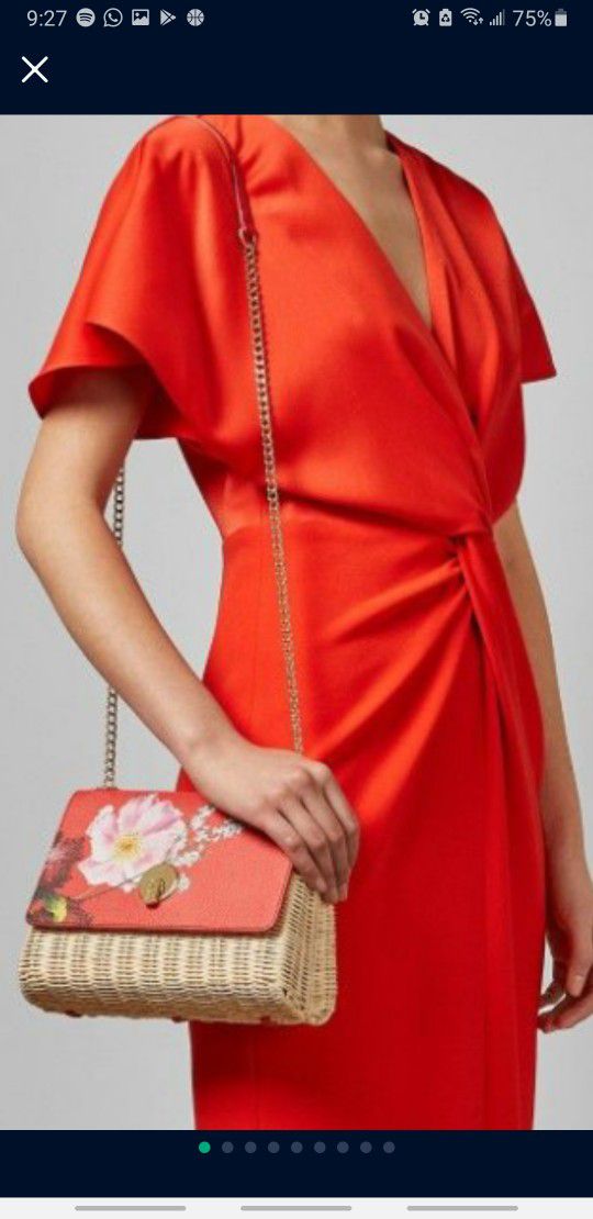 Ted Baker Sunday Straw Bag Purse Clutch 