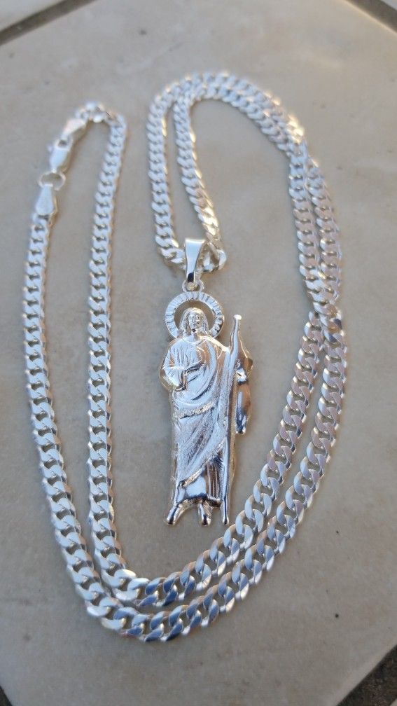 Cadena y San Judas Plata 925MX