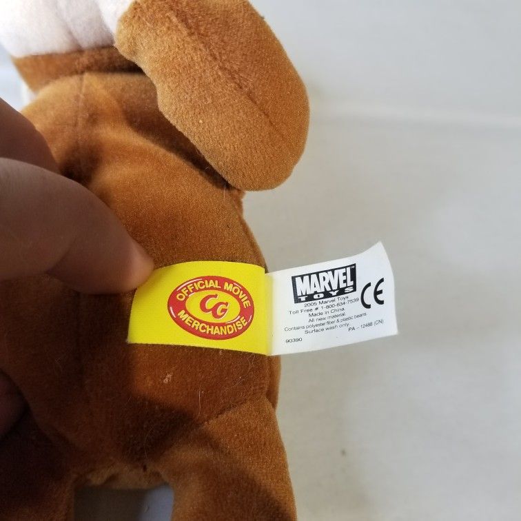 2005 Marvel Plush Beanie 8" Curious George Movie Classic Monkey Sewn Eyes