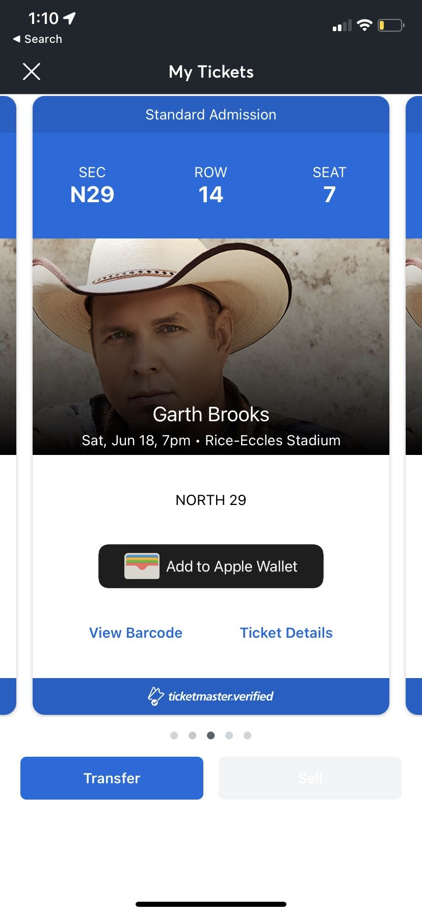GARTH BROOKS!! - $50 OBO - 6/18/22 - SLC, UT