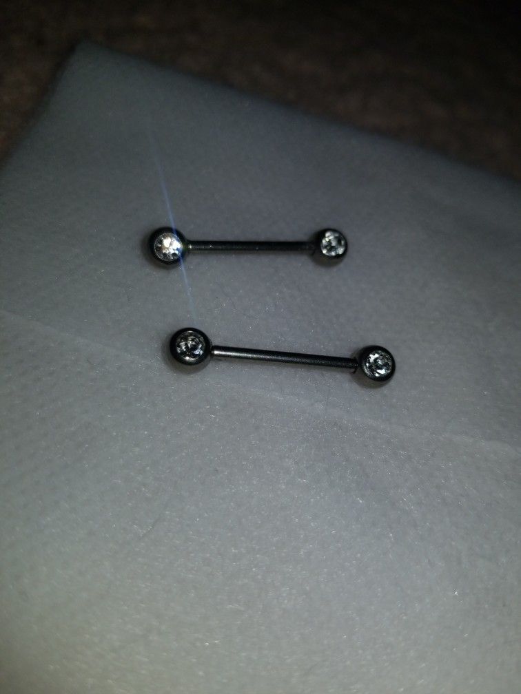 14 Gauge Nipple Barbells W/ Jewels
