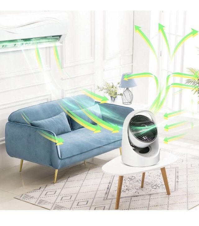 USB Personal Desk fan , Small Quiet Desktop table fan ,4 speeds Rechargeable Oscillating Cordless fan with Led light