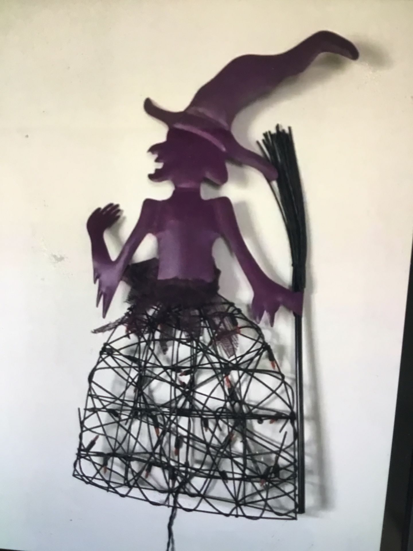 Halloween Lighted Wall Hanging Witch 28” Tall