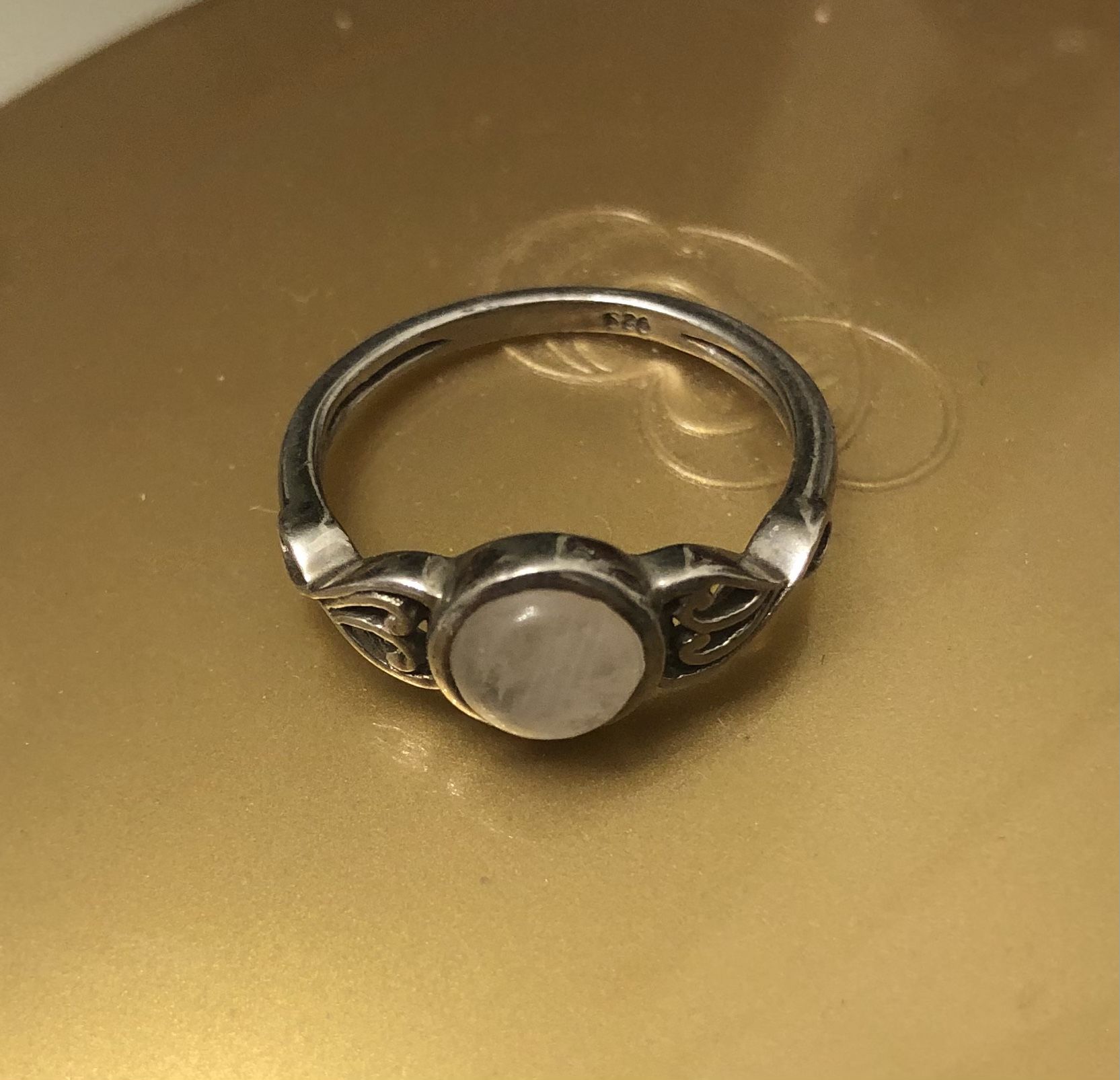Moonstone Ring Size 8 Sterling Silver 