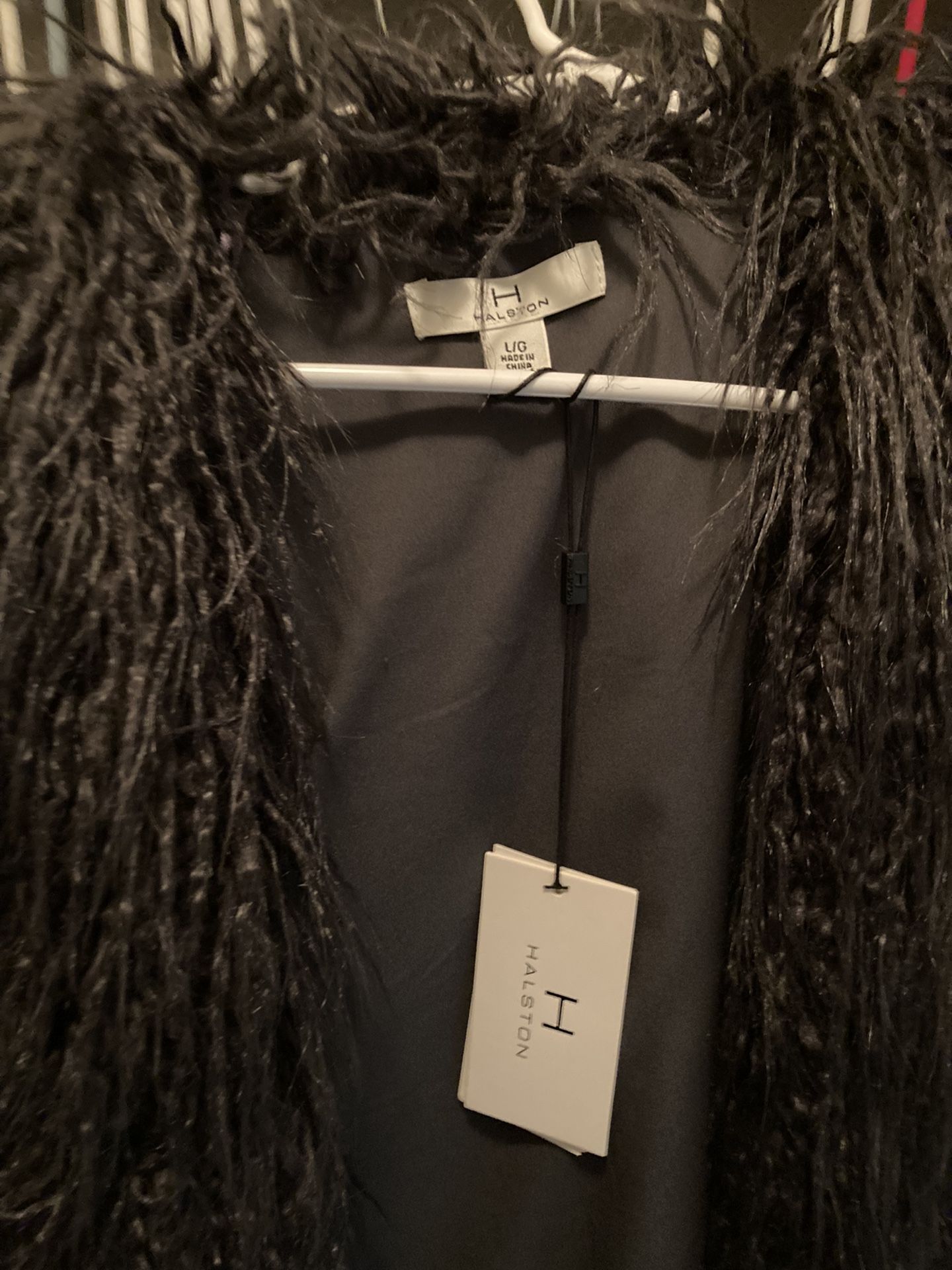 Women’s Size Lg Halston Faux Fur Vest(New) Tags