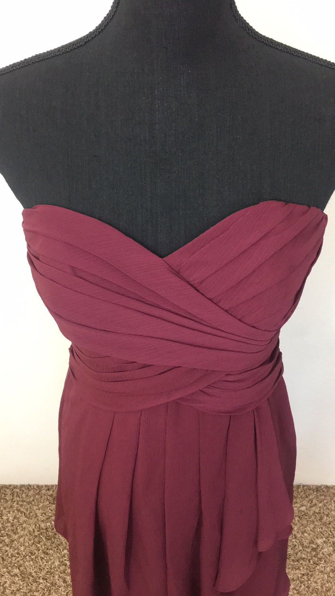 Short Crinkle Dress in wine - David’s Bridal