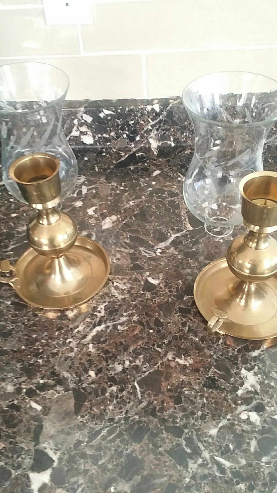 Brass candle stick holder 40.00 for 2 obo