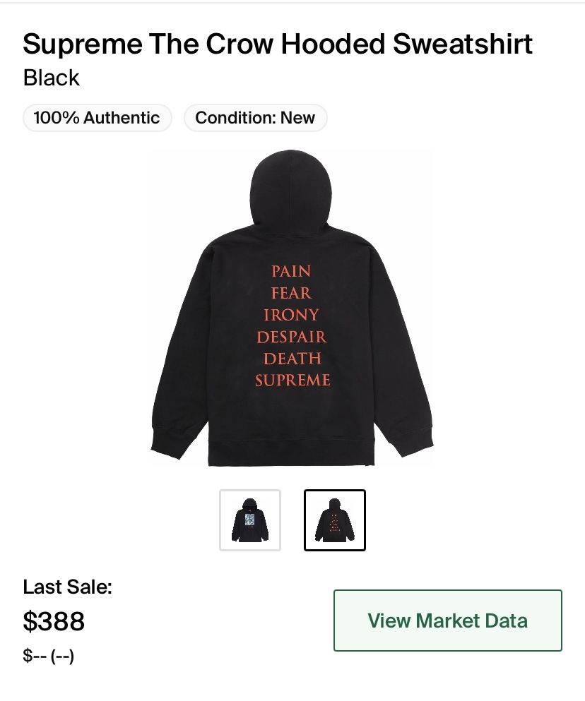 Supreme x The crow hoodie