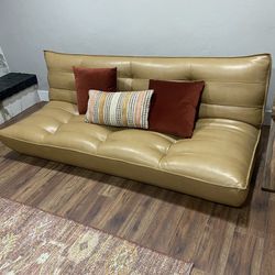 Brow Leather Couch/futon  Thumbnail
