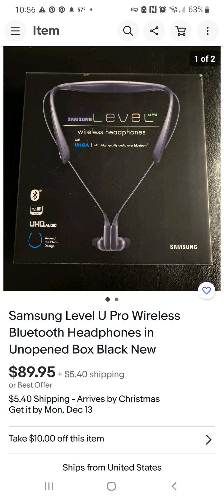Samsung level u pro wireless headphones