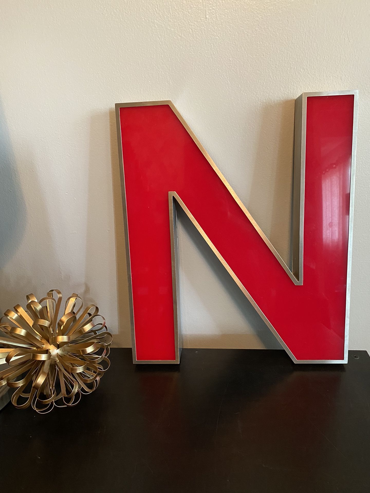 Metal And Glass “N” Letter