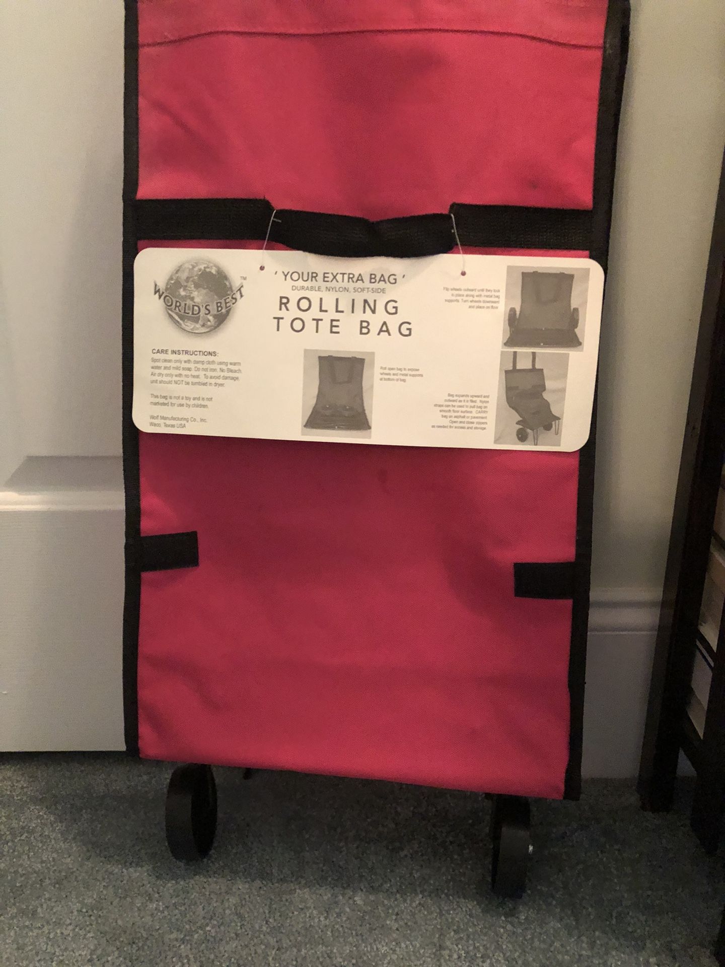 Tote Bag Rolling Folds Into Compact Space New Never Used