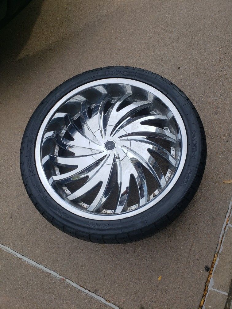Status CHROME 24 Inch Alloy Wheels / Rims with Durun M626 Tires 295/35r24