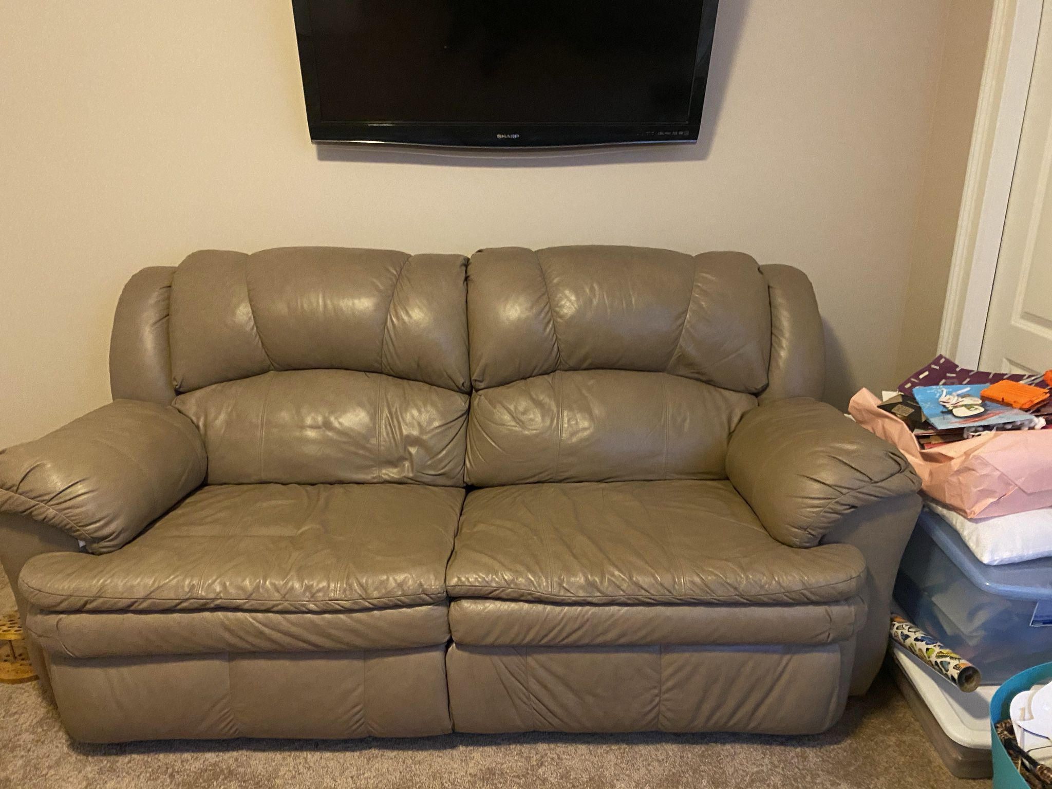 Leather Loveseat & Oversized Chair