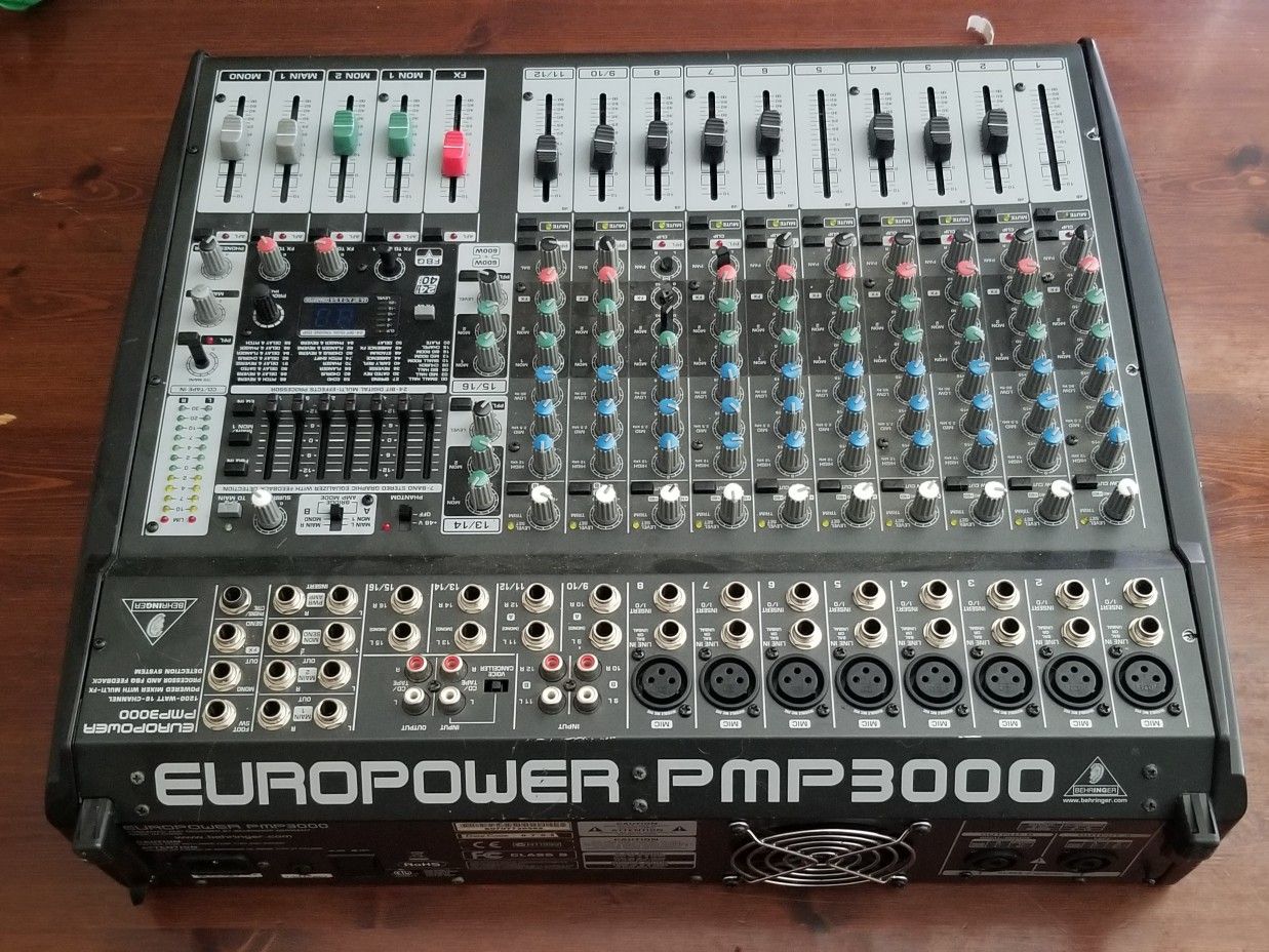 Behringer EUROPOWER PMP3000 12Channel Powered Mixer for Sale in