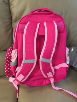 Warehouse sell Brand new Girls Rolling Backpack with separate trolley and pencil box Thumbnail