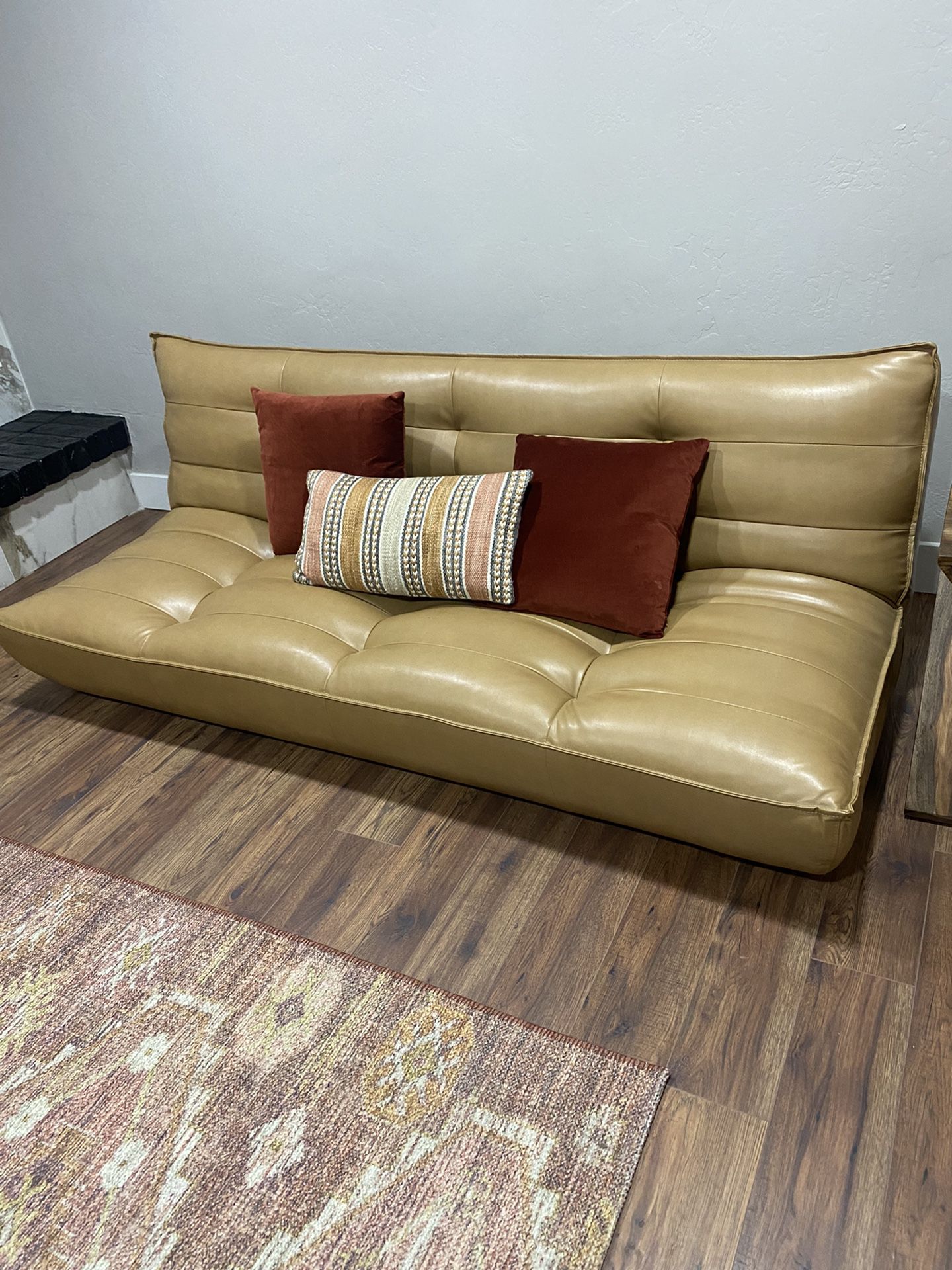 Brow Leather Couch/futon 