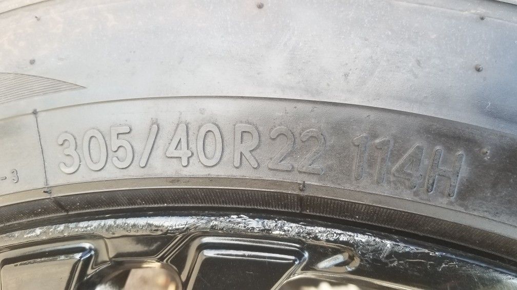 22x12 Rims With Tires 6 Lug GM Bolt Pattern