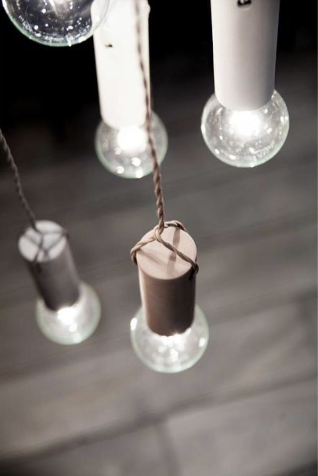 Tied Pendant Hanging Lamps (Ash Grey)