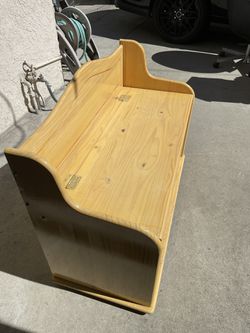 Small Wooden Bench With Storage Thumbnail