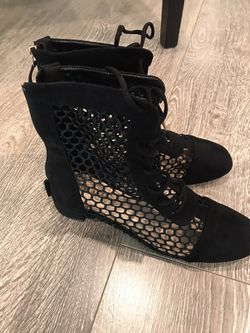 Sexy Fishnet Boots Size 8.5 Or 9  Thumbnail
