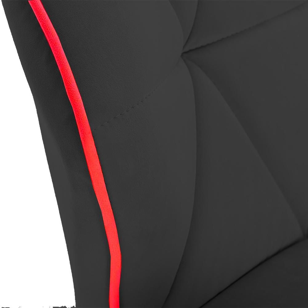 Modern Home Luxe Spyder Contemporary Adjustable Barstool/Bar Chair with 360° Rotation (Black Base, Black/Red Piping)