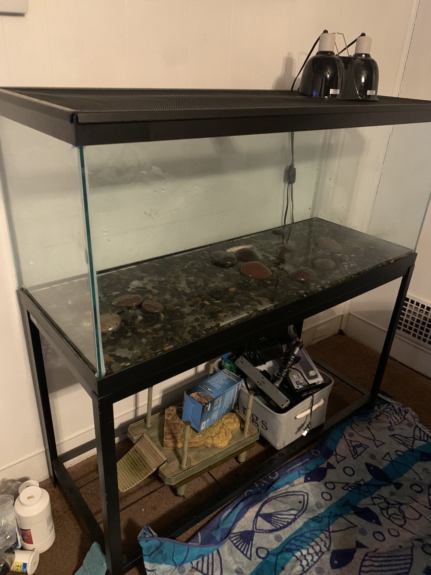 75 Gallon Tank, Stand, Lid And Lights
