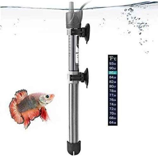 HITOP 50W 100W 300W Adjustable Aquarium Heater, Submersible Fish Tank Heater Thermostat with Suction