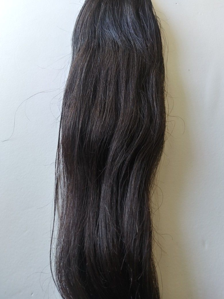 24 inches long Raw Indian temple itip human hair extensions ( Natural black) get length and fullness